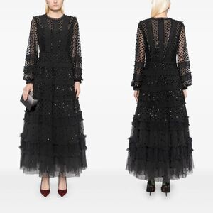 Needle & Thread Dot Shimmer Ankle Gown Navy UK6/US2